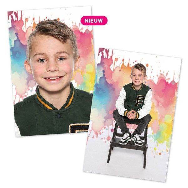 Spetterende schoolfoto